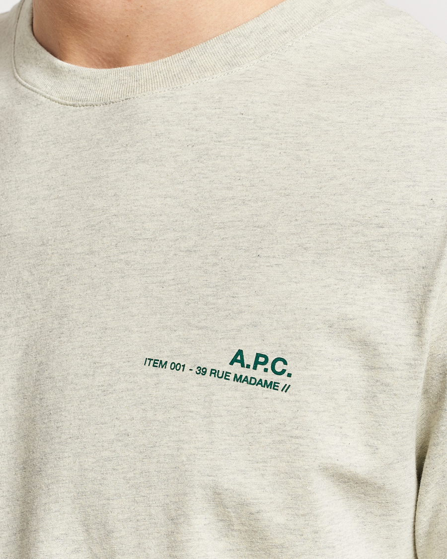 Herre | T-Shirts | A.P.C. | Item T-Shirt Vert Pale Chine