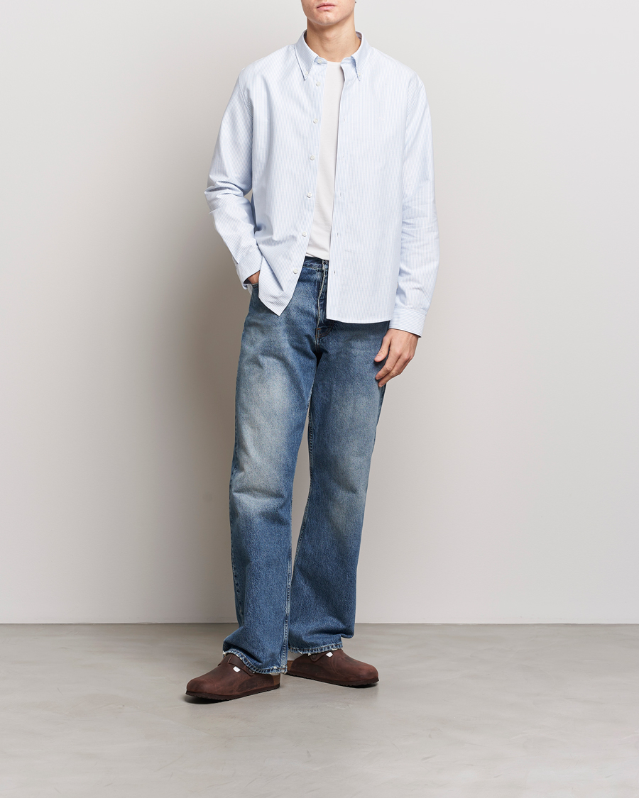Herre | Skjorter | A.P.C. | Greg Striped Oxford Shirt Blue/White