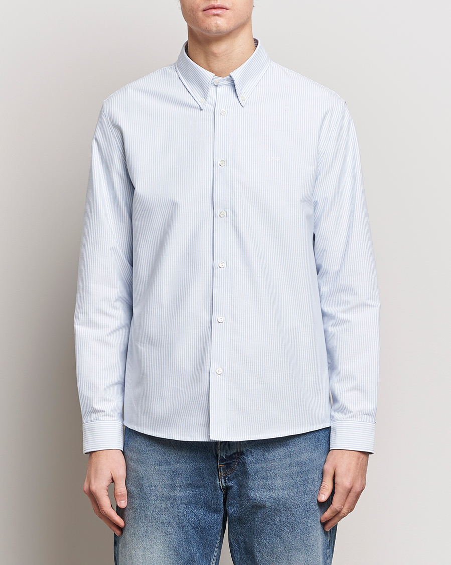 Herre | Tøj | A.P.C. | Greg Striped Oxford Shirt Blue/White