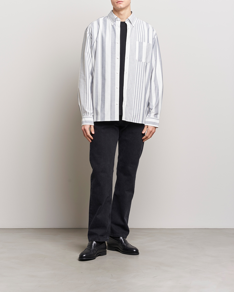 Herre | Skjorter | A.P.C. | Mateo Striped Oxford Shirt Marine/White