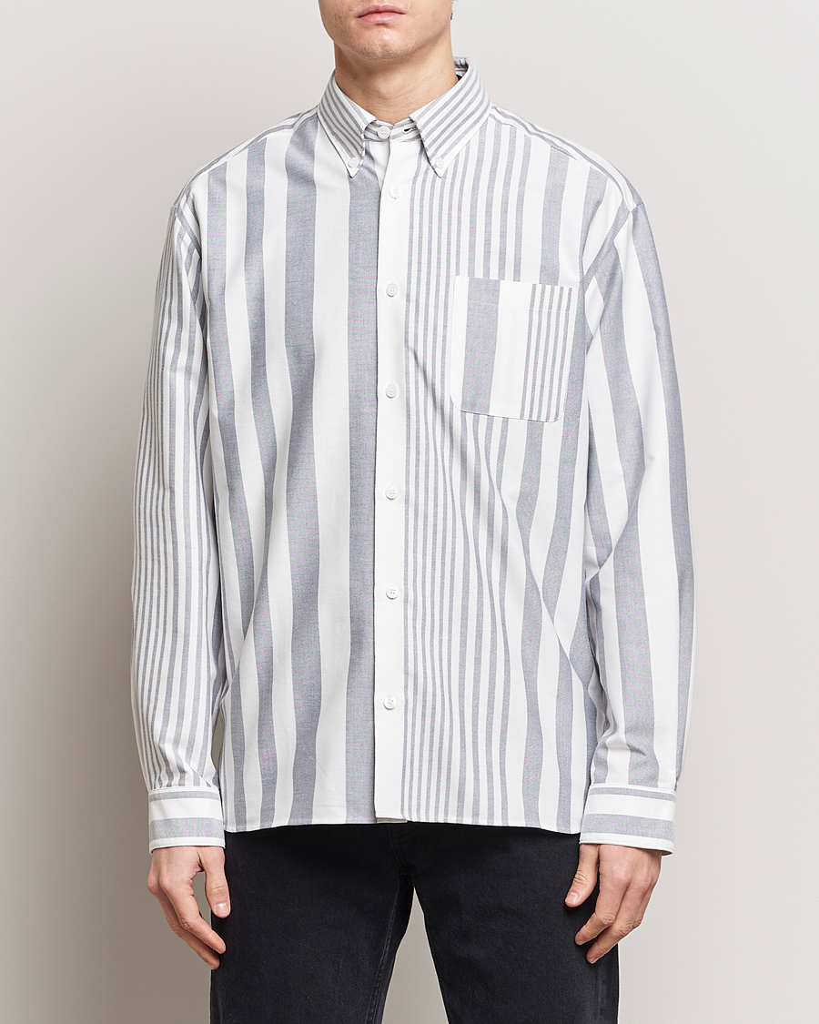 Herre | Tøj | A.P.C. | Mateo Striped Oxford Shirt Marine/White