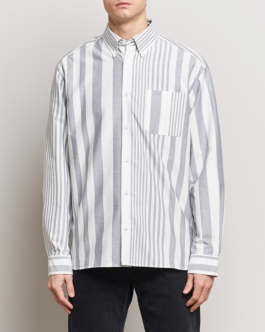 Herre | A.P.C. | A.P.C. | Mateo Striped Oxford Shirt Marine/White