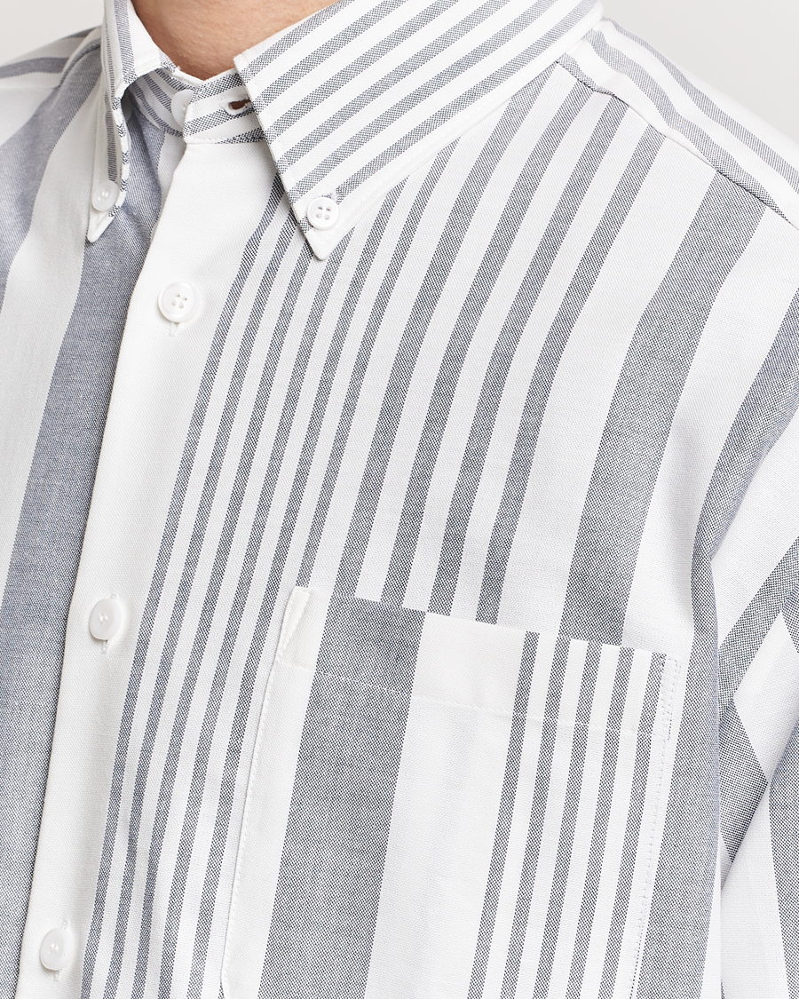 Herre | Skjorter | A.P.C. | Mateo Striped Oxford Shirt Marine/White