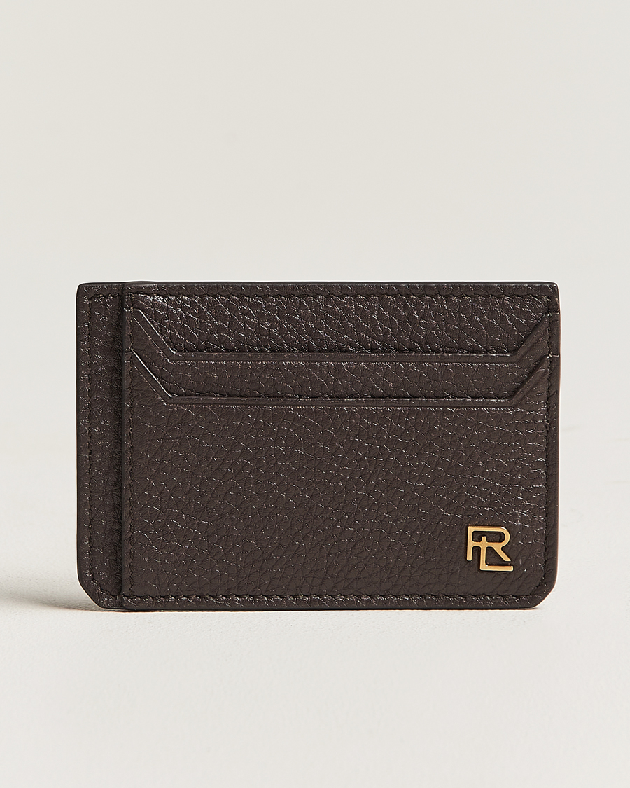 Herre | Ralph Lauren Purple Label Pebbled Calfskin Cardholder Dark Brown | Ralph Lauren Purple Label | Pebbled Calfskin Cardholder Dark Brown