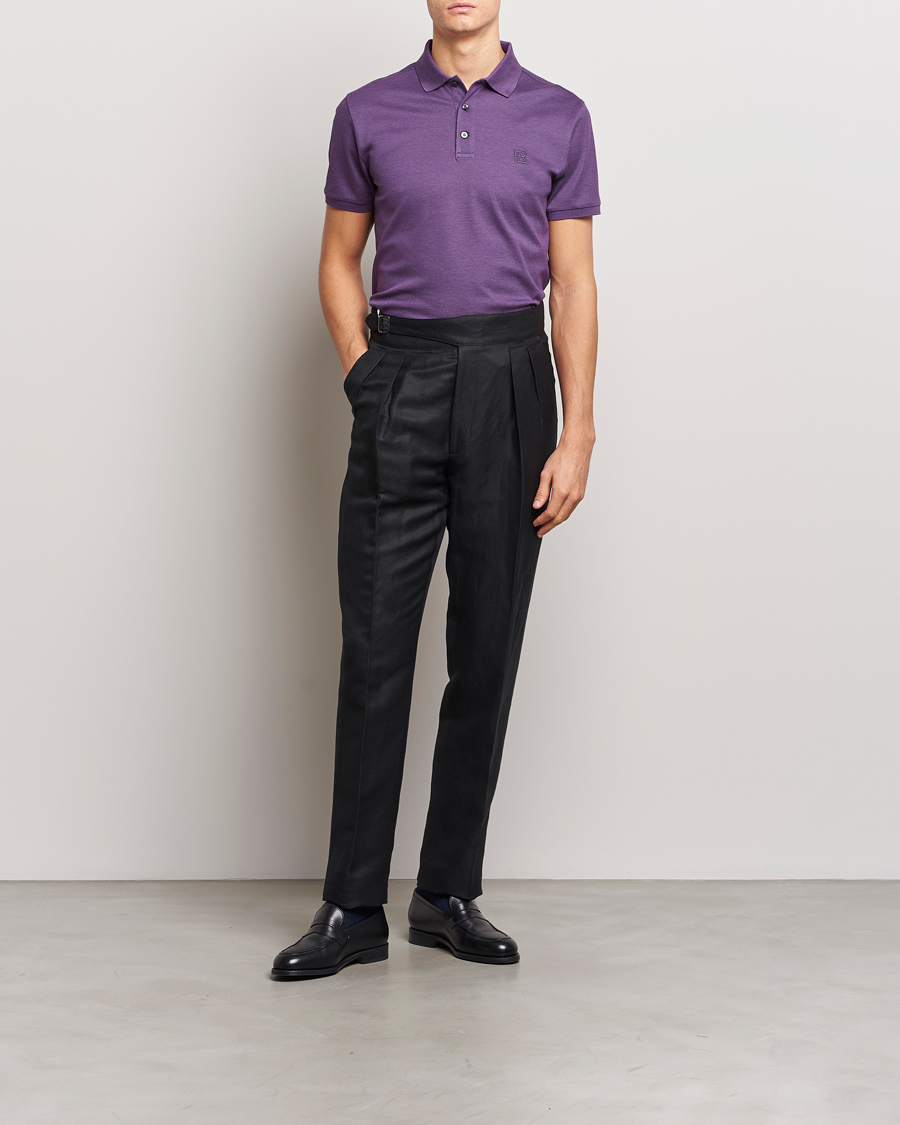 Herre | Polotrøjer | Ralph Lauren Purple Label | Mercerized Cotton Polo Purple Melange