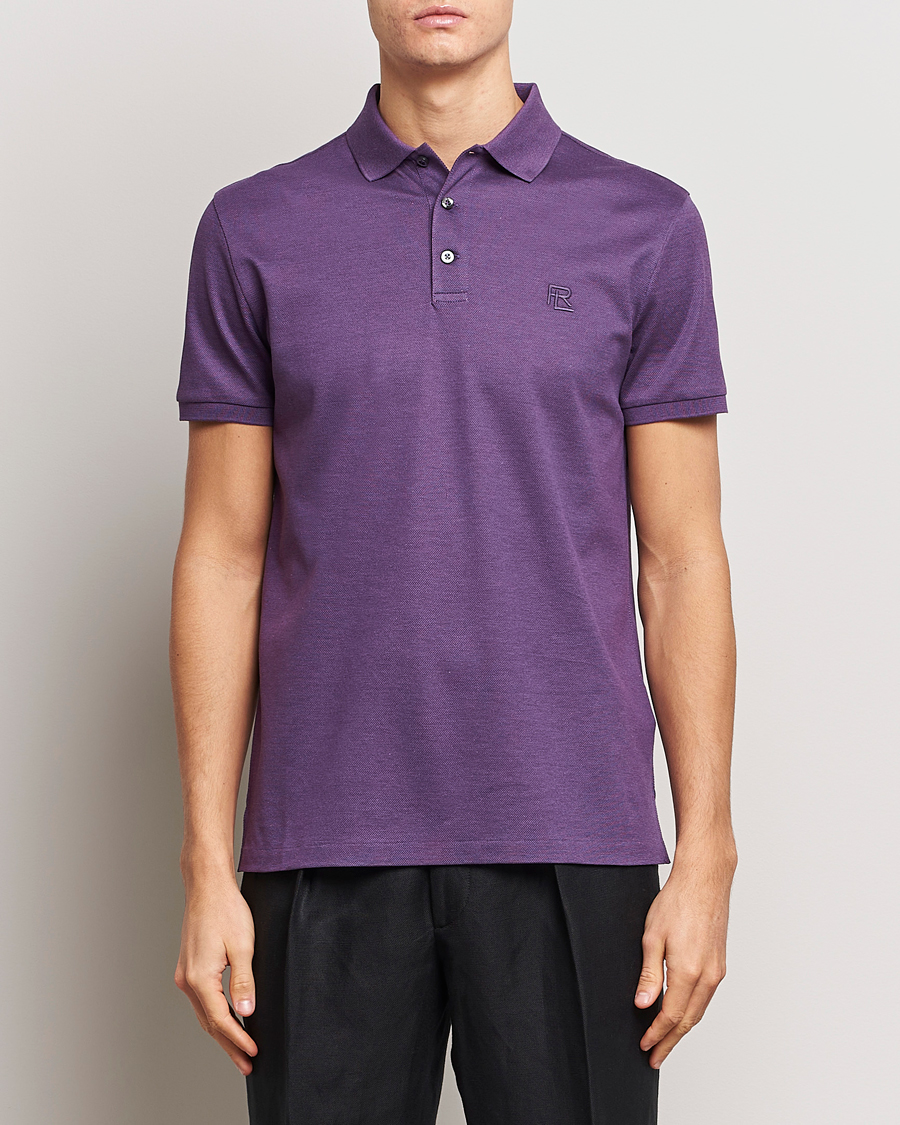 Herre | Kortærmede polotrøjer | Ralph Lauren Purple Label | Mercerized Cotton Polo Purple Melange