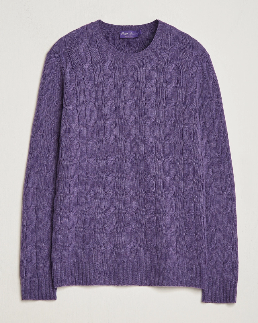 Herre | Gaver til særlige lejligheder | Ralph Lauren Purple Label | Cashmere Cable Sweater Purple Melange