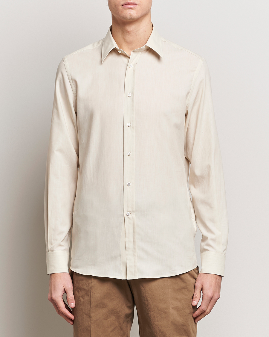 Herre | Ralph Lauren Purple Label | Ralph Lauren Purple Label | Soft Cotton Shirt Cream