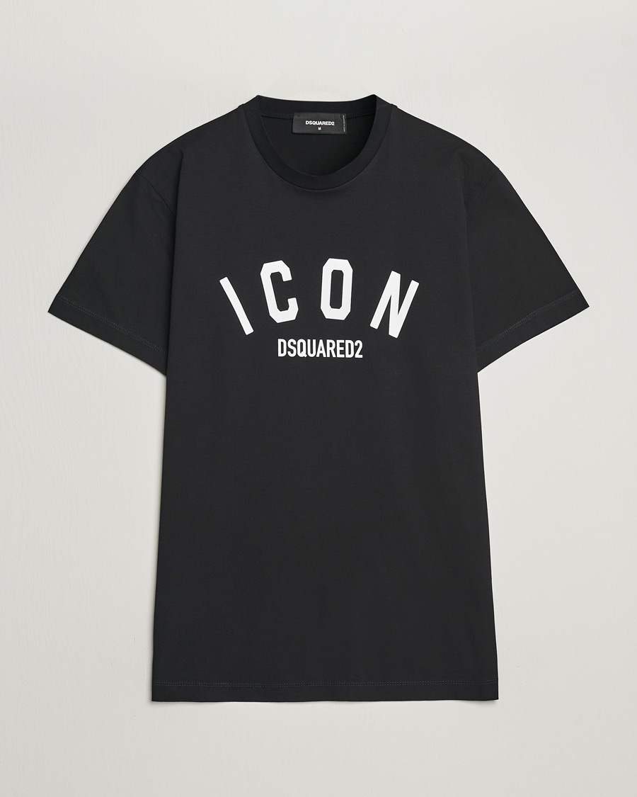 Herre | T-Shirts | Dsquared2 | Cool Fit Be Icon Crew Neck T-Shirt Black