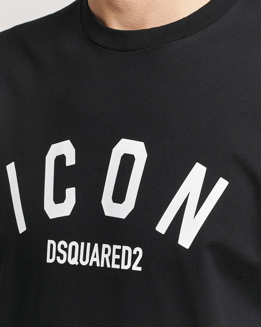 Herre | T-Shirts | Dsquared2 | Cool Fit Be Icon Crew Neck T-Shirt Black