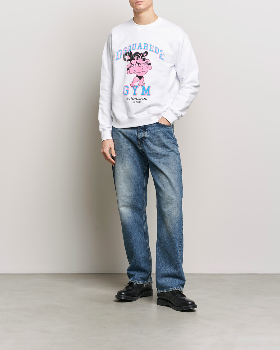 Herre | Trøjer | Dsquared2 | Cool Fit Crew Neck Sweatshirt White