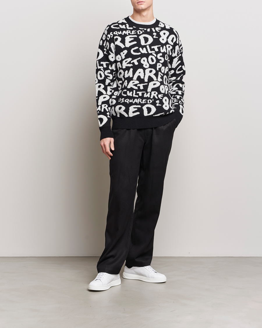Herre | Trøjer | Dsquared2 | Pop 80's Crew Neck Knitted Sweater Black