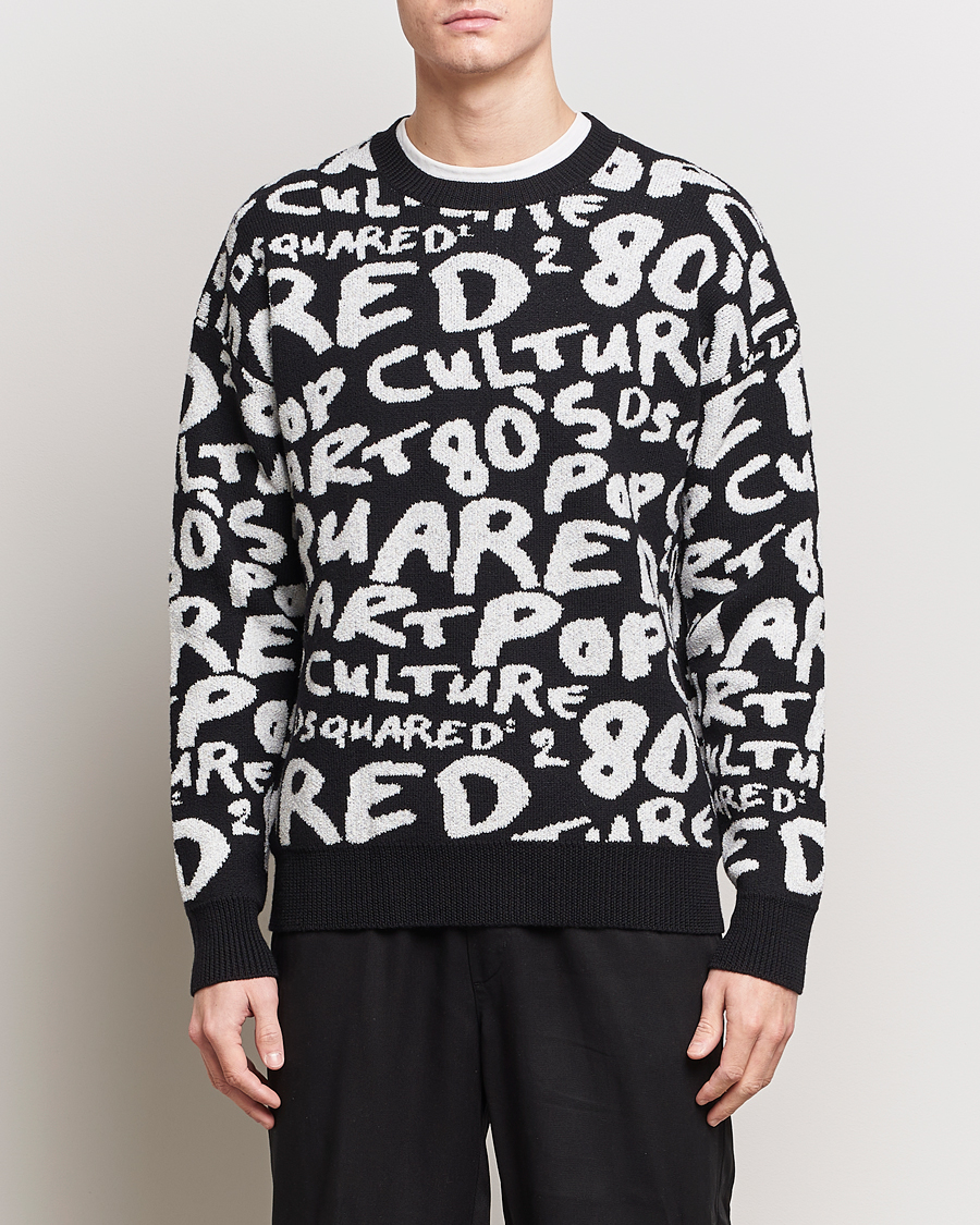 Herre | Udsalg | Dsquared2 | Pop 80's Crew Neck Knitted Sweater Black