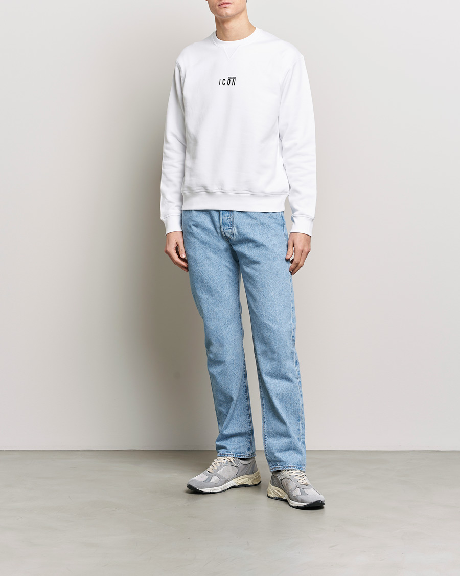 Herre | Trøjer | Dsquared2 | Icon Small Logo Crew Neck Sweatshirt White