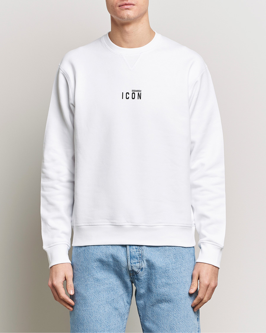 Herre | 20% udsalg | Dsquared2 | Icon Small Logo Crew Neck Sweatshirt White