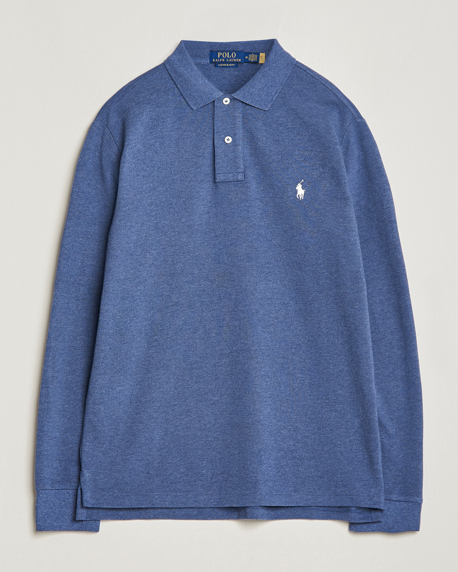 Herre | Trøjer | Polo Ralph Lauren | Custom Slim Fit Long Sleeve Polo Navy Heather