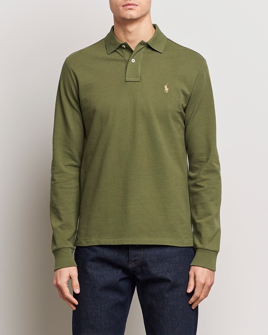 Herre | 30% udsalg | Polo Ralph Lauren | Custom Slim Fit Long Sleeve Polo Dark Sage