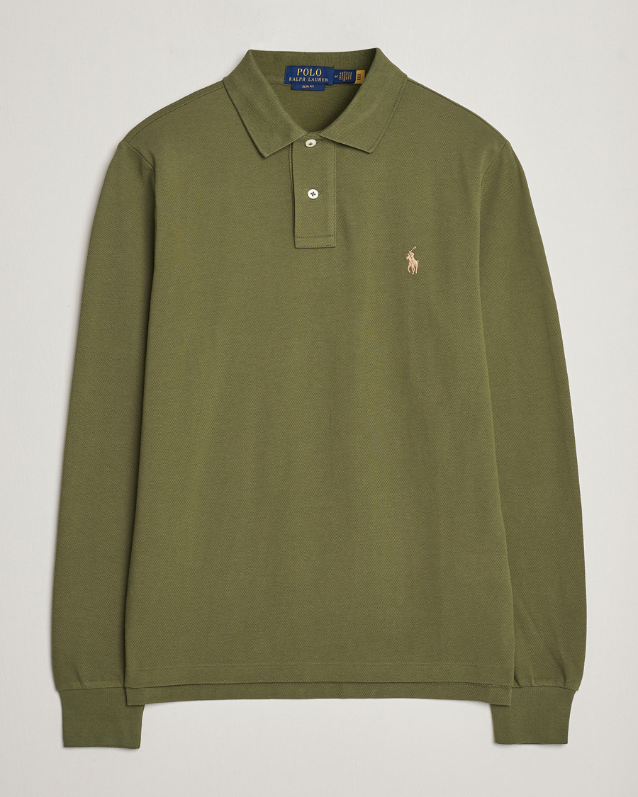 Herre | Trøjer | Polo Ralph Lauren | Slim Fit Long Sleeve Polo Dark Sage