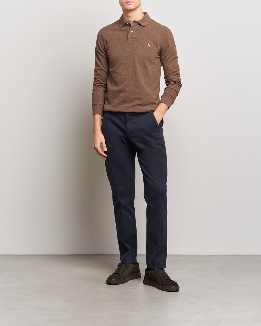 Herre | Trøjer | Polo Ralph Lauren | Slim Fit Long Sleeve Polo Cedar Heather