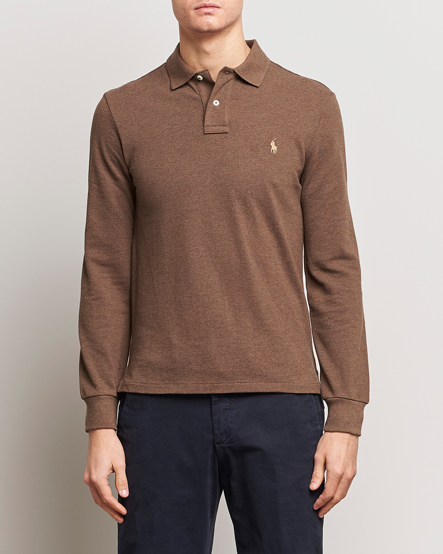 Herre | Langærmede polotrøjer | Polo Ralph Lauren | Slim Fit Long Sleeve Polo Cedar Heather