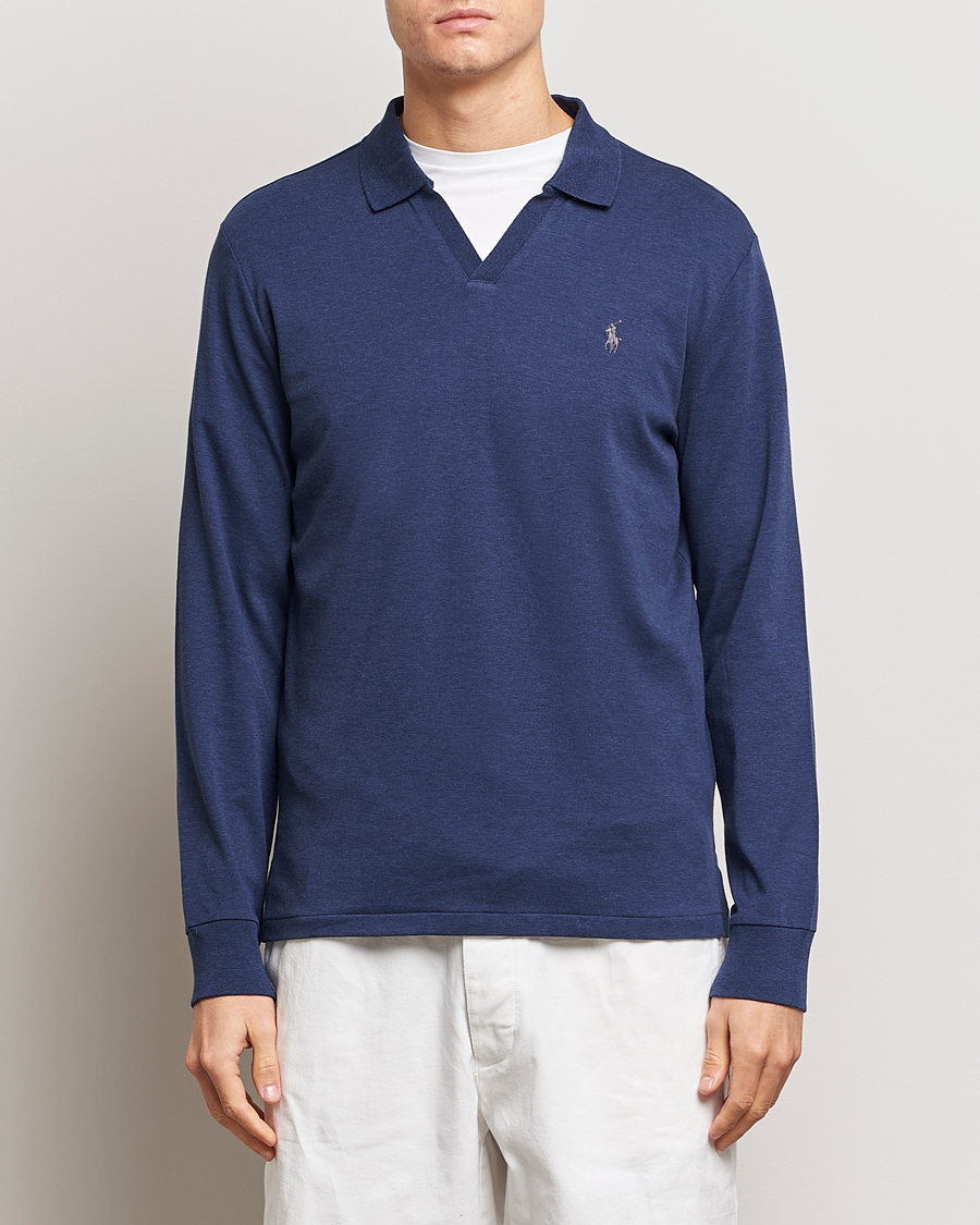 Herr | Långärmade pikéer | Polo Ralph Lauren | Long Sleeve Polo Shirt Navy Heather 