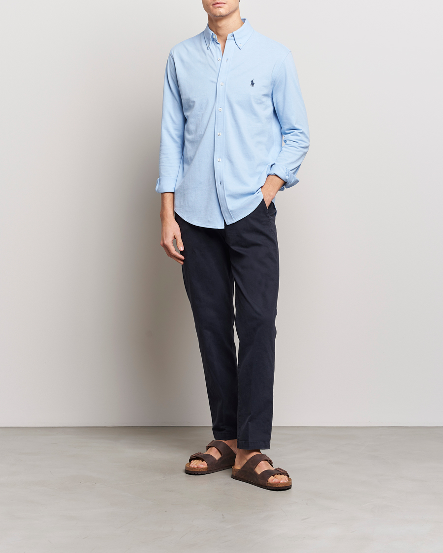 Herre | Skjorter | Polo Ralph Lauren | Slim Fit Featherweight Mesh Shirt Bluebell