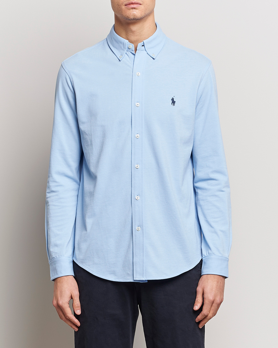 Herre | Skjorter | Polo Ralph Lauren | Slim Fit Featherweight Mesh Shirt Bluebell