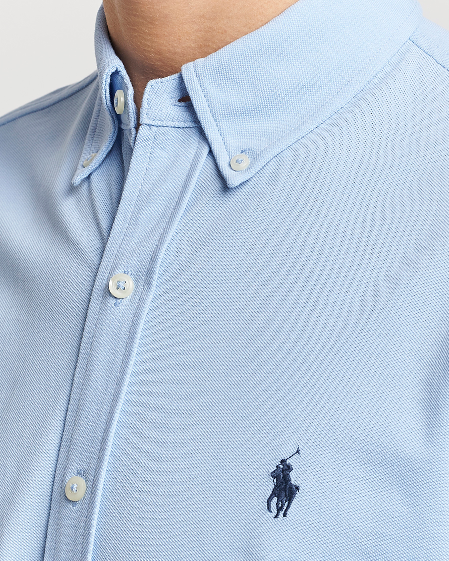 Herre | Skjorter | Polo Ralph Lauren | Slim Fit Featherweight Mesh Shirt Bluebell