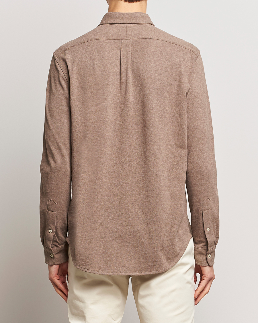 Herre | Skjorter | Polo Ralph Lauren | Slim Fit Featherweight Mesh Shirt Dark Taupe Heather