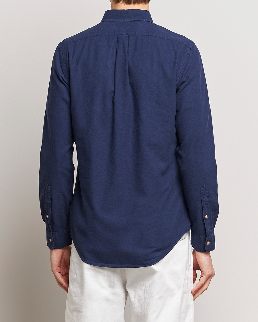 Herre | Skjorter | Polo Ralph Lauren | Slim Fit Cotton Textured Shirt Dark Indigo