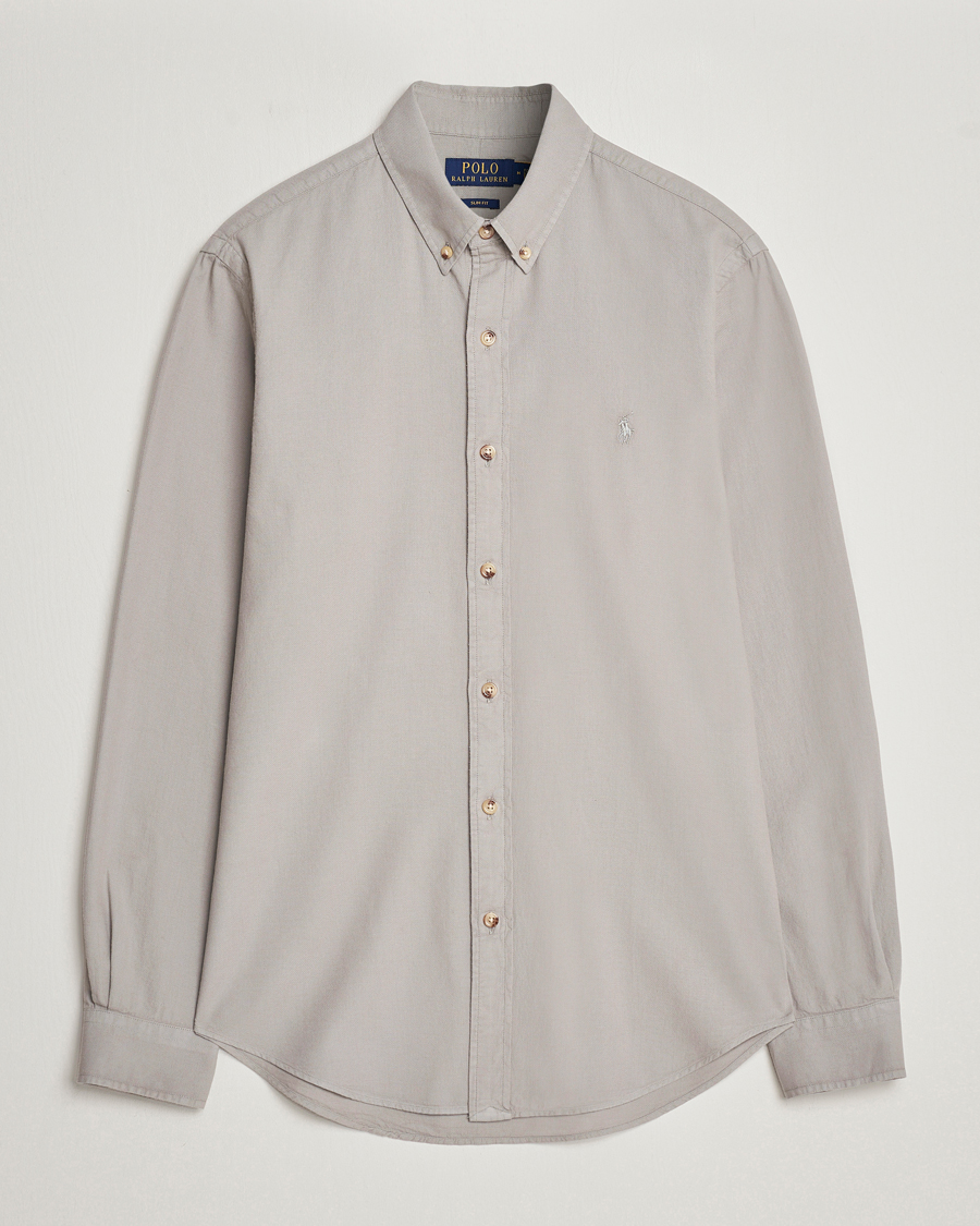 Herre | Skjorter | Polo Ralph Lauren | Slim Fit Cotton Textured Shirt Grey Fog