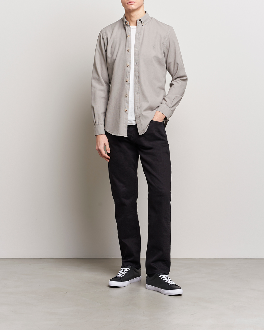 Herre | Skjorter | Polo Ralph Lauren | Slim Fit Cotton Textured Shirt Grey Fog