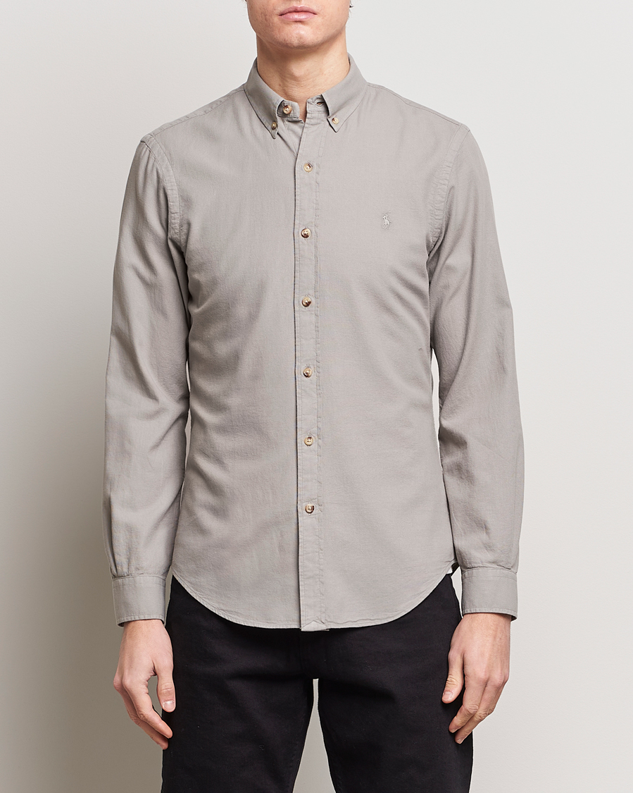 Herre | Casual | Polo Ralph Lauren | Slim Fit Cotton Textured Shirt Grey Fog