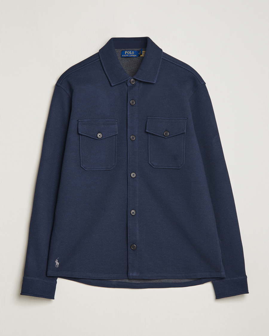 Herre | Skjorter | Polo Ralph Lauren | Double Knit Jacquard Overshirt Aviator Navy