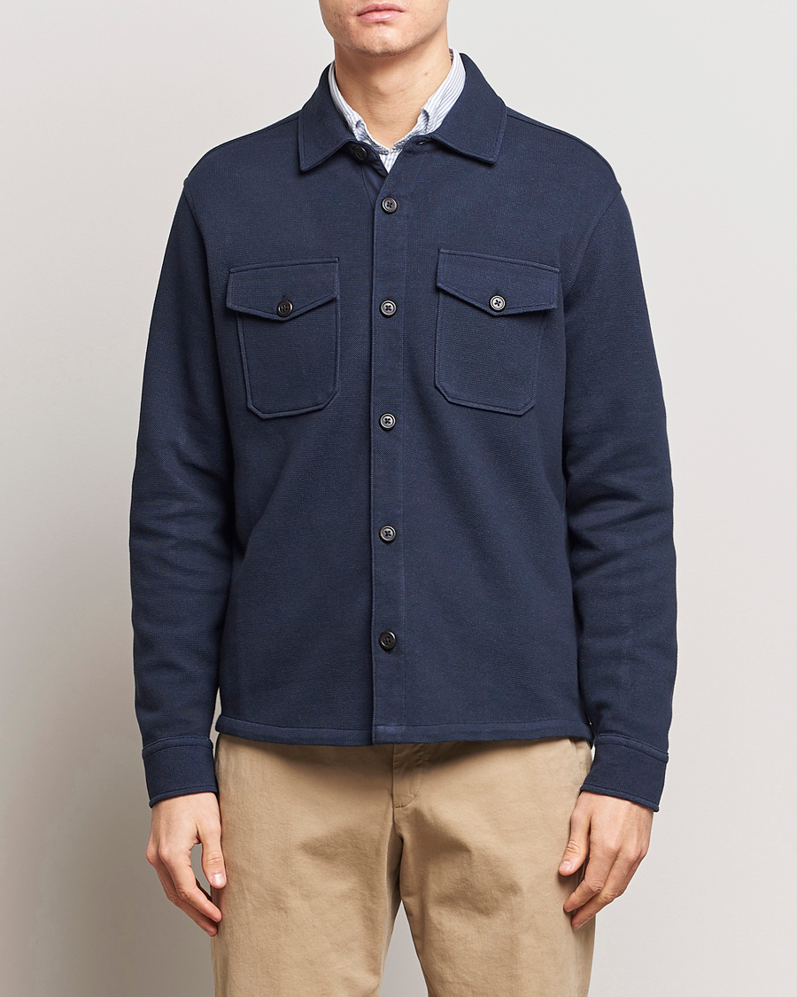 Herre | Skjorter | Polo Ralph Lauren | Double Knit Jacquard Overshirt Aviator Navy