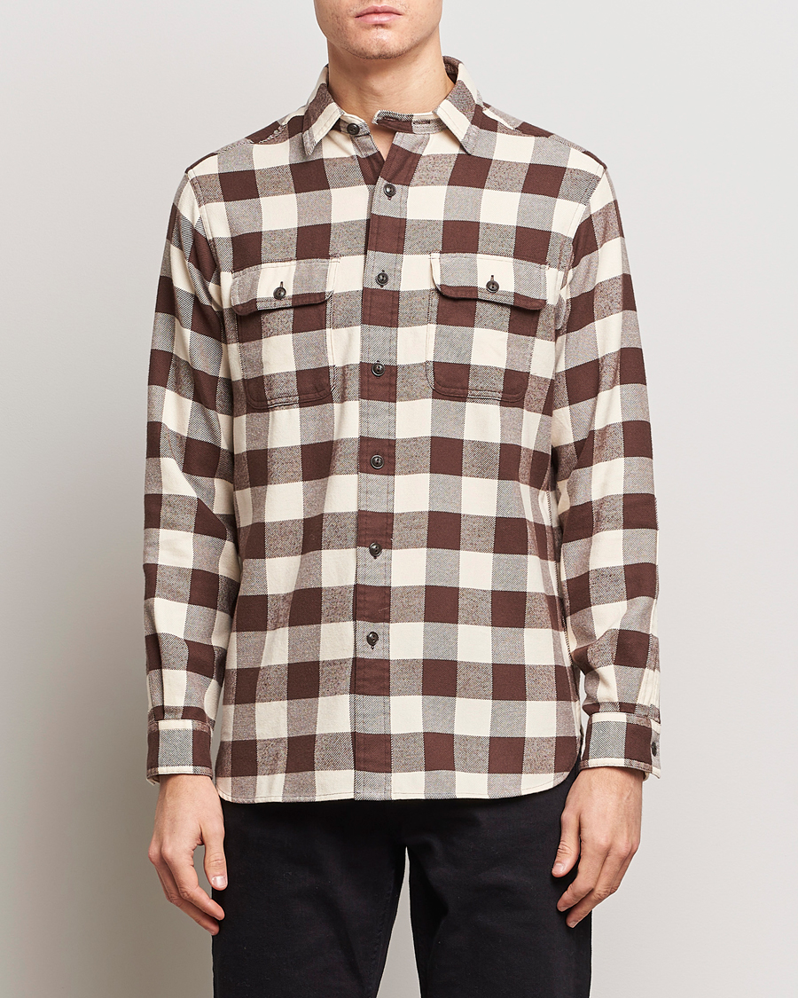 Herre | Shirt Jackets | Polo Ralph Lauren | Ranch Checked Pocket Overshirt Cream/Brown