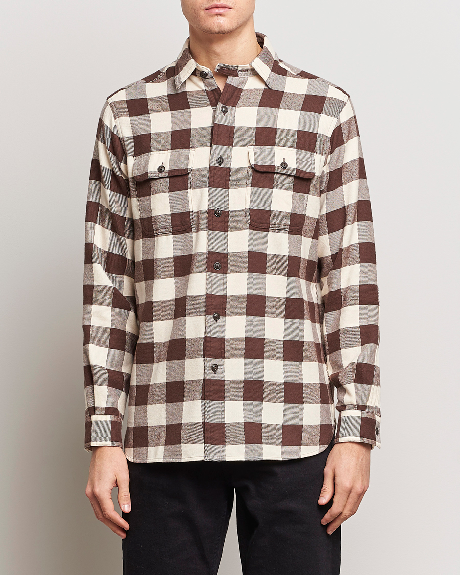 Herre | Overshirts | Polo Ralph Lauren | Ranch Checked Pocket Overshirt Cream/Brown