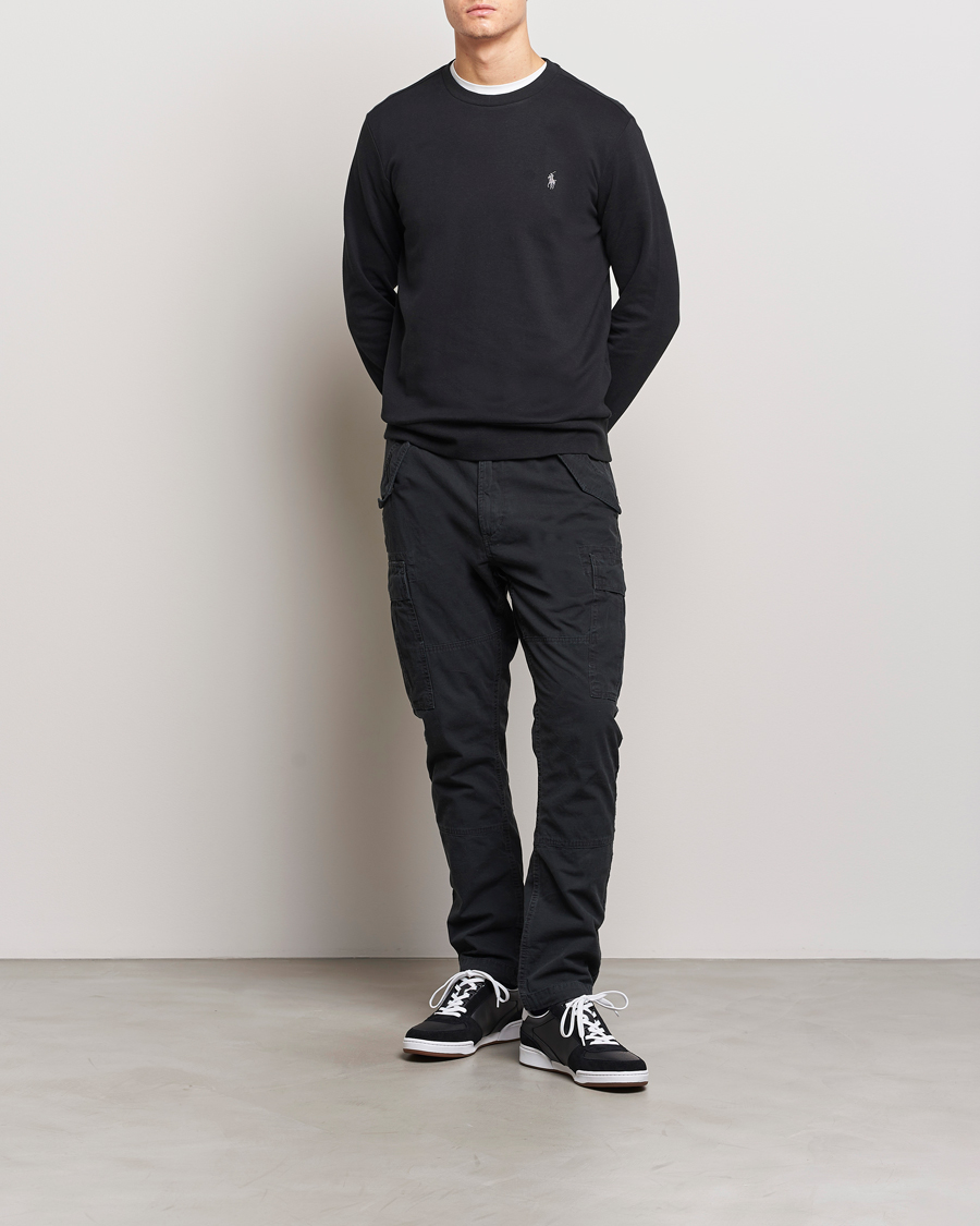 Herre | Trøjer | Polo Ralph Lauren | Double Knitted Jersey Sweatshirt Black
