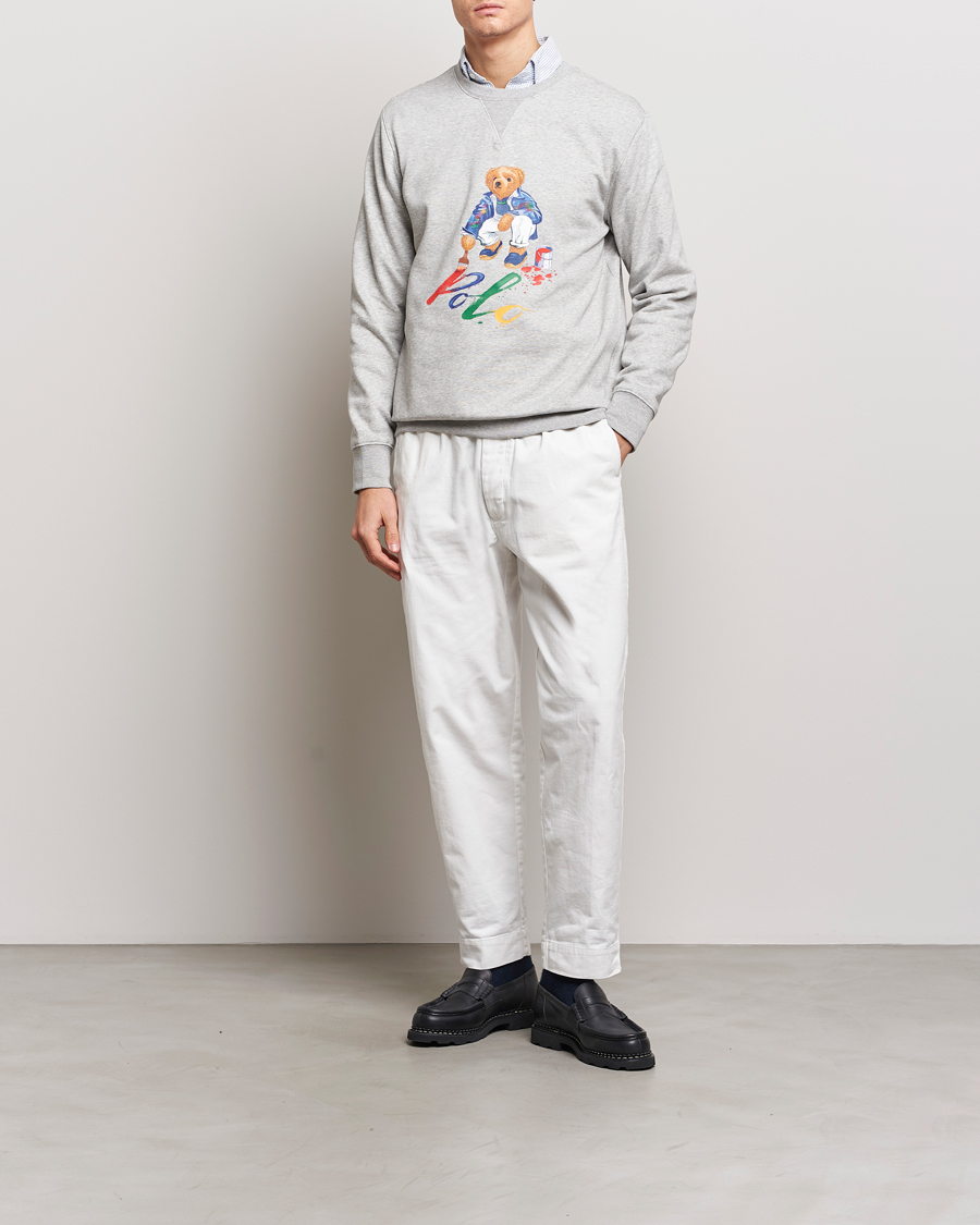Herre | Trøjer | Polo Ralph Lauren | Printed Bear Crew Neck Sweatshirt Andover Heather