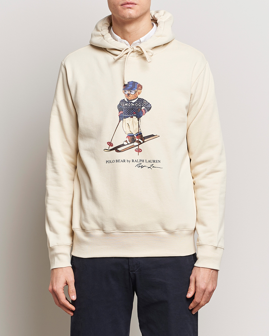 Herre |  | Polo Ralph Lauren | Printed Bear Hoodie Cream