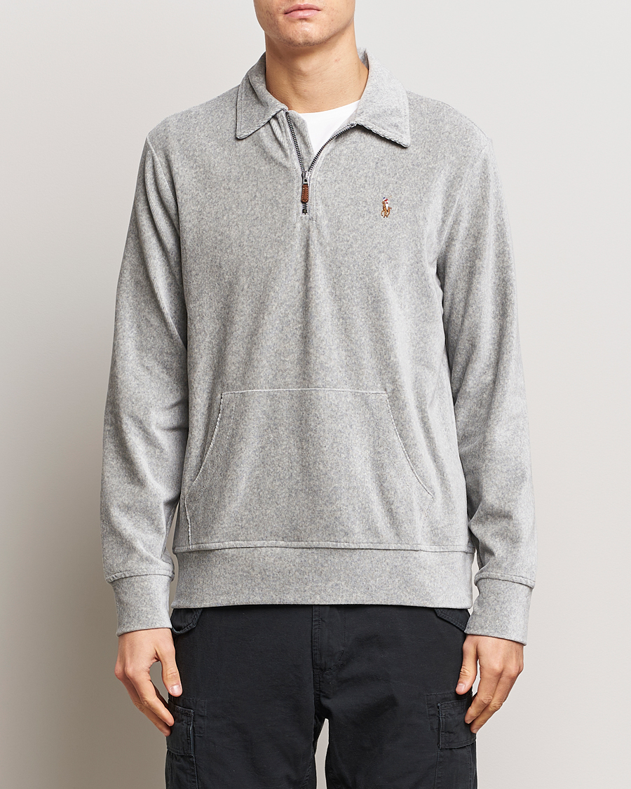 Herre |  | Polo Ralph Lauren | Knit Corduroy Half-Zip Andover Heather