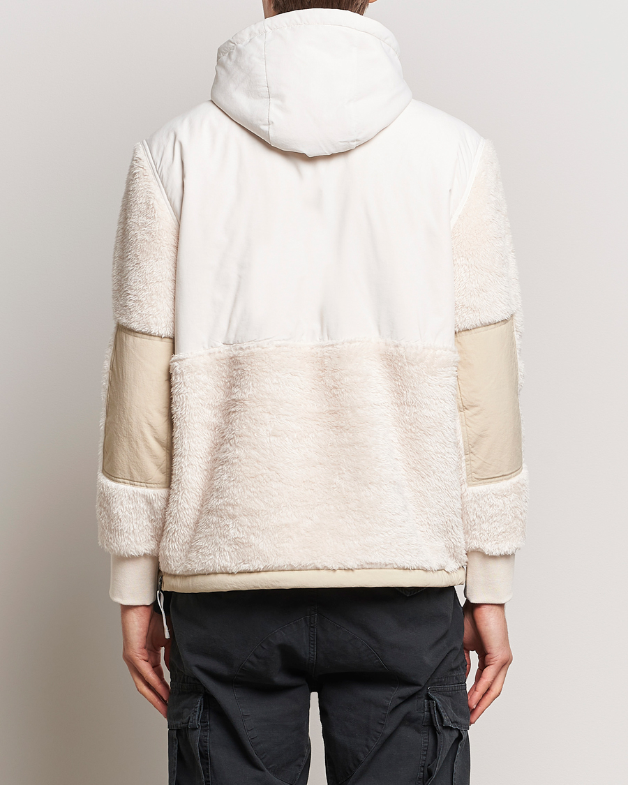 Herre | Trøjer | Polo Ralph Lauren | Curly Sherpa/Nylon Half Zip Hoodie Cream Multi