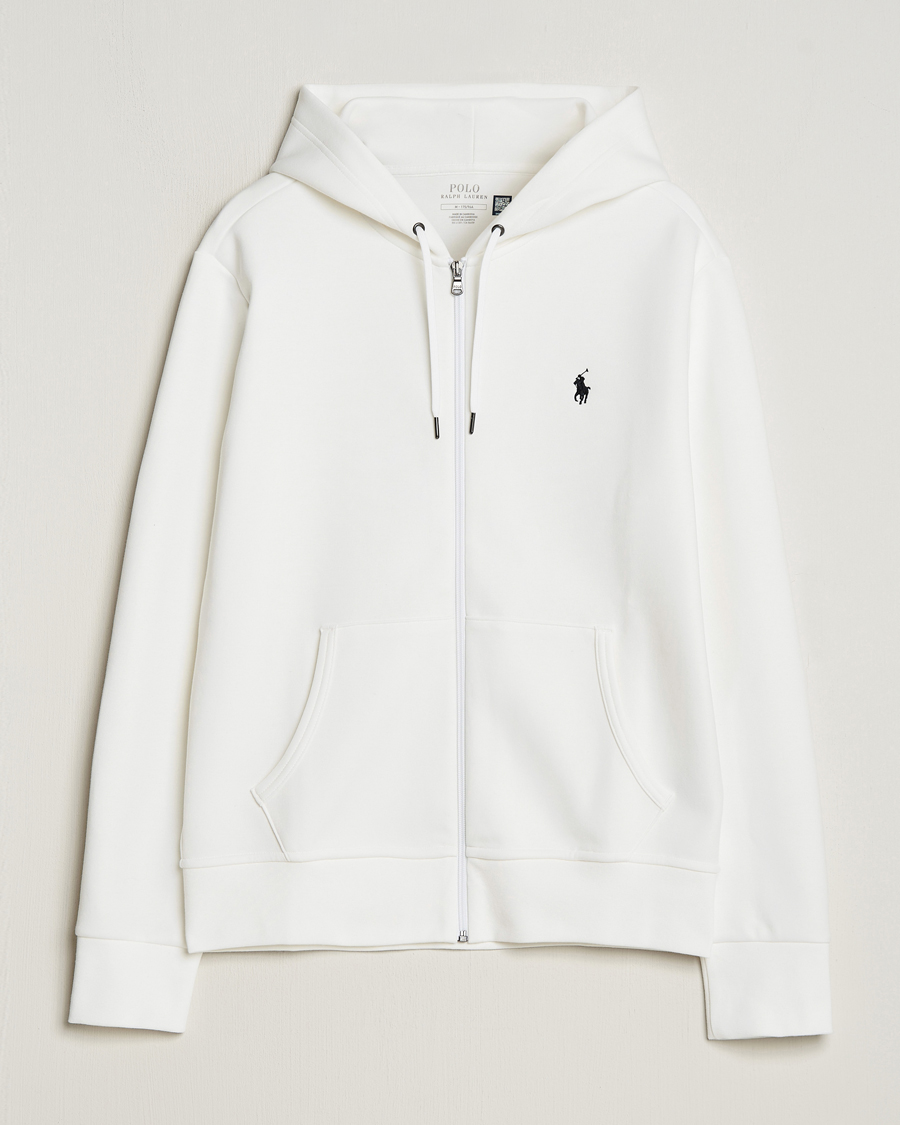 Herre | Trøjer | Polo Ralph Lauren | Double Knitted Full-Zip Hoodie White
