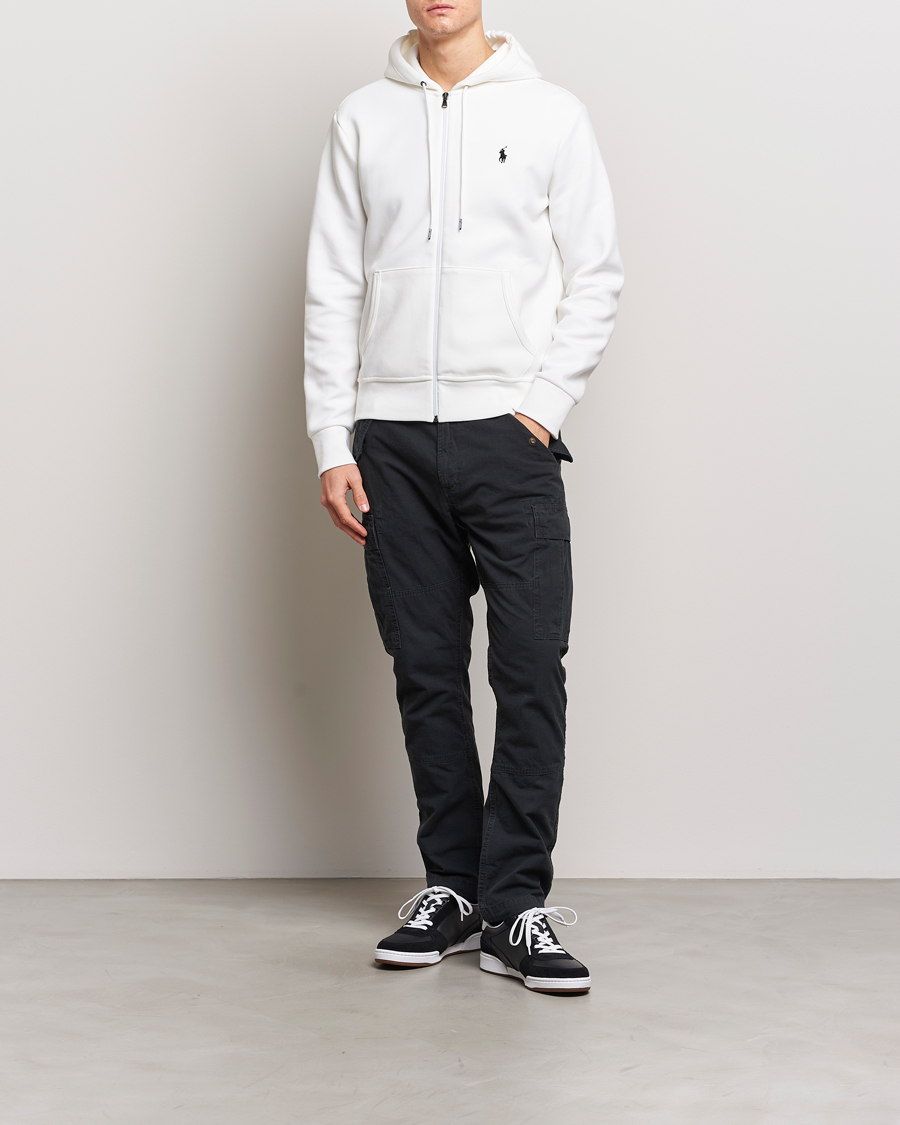 Herre | Trøjer | Polo Ralph Lauren | Double Knitted Full-Zip Hoodie White