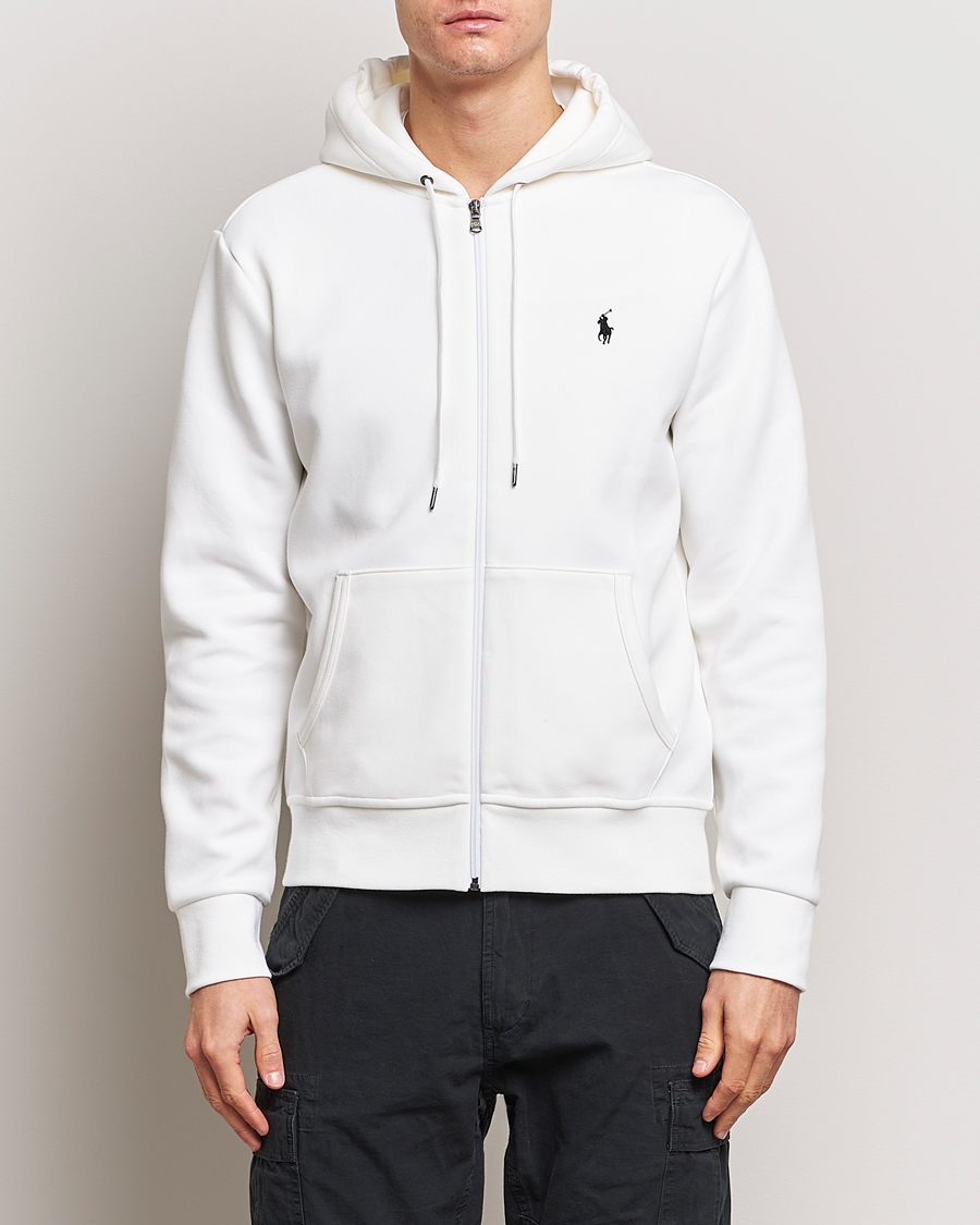 Herre | Preppy Authentic | Polo Ralph Lauren | Double Knitted Full-Zip Hoodie White