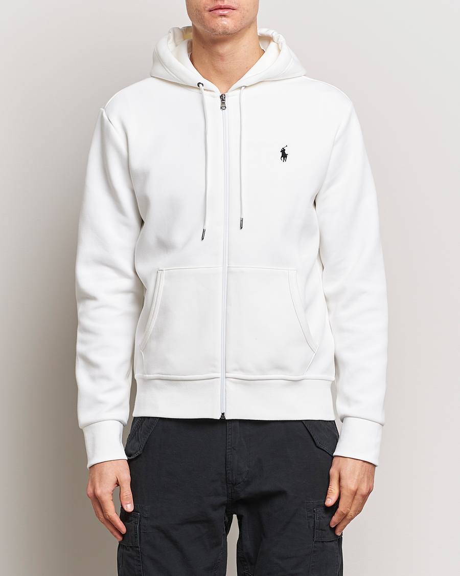 Herre | Hættetrøjer | Polo Ralph Lauren | Double Knitted Full-Zip Hoodie White