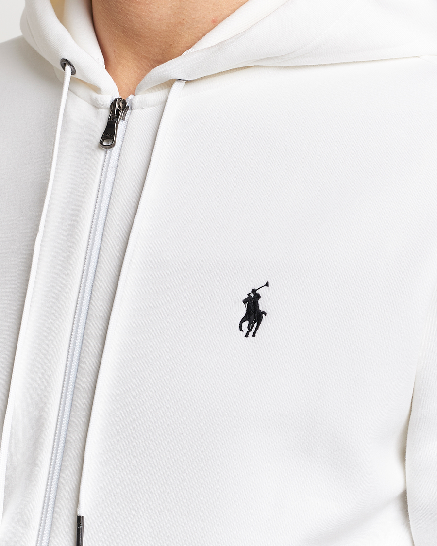 Herre | Trøjer | Polo Ralph Lauren | Double Knitted Full-Zip Hoodie White