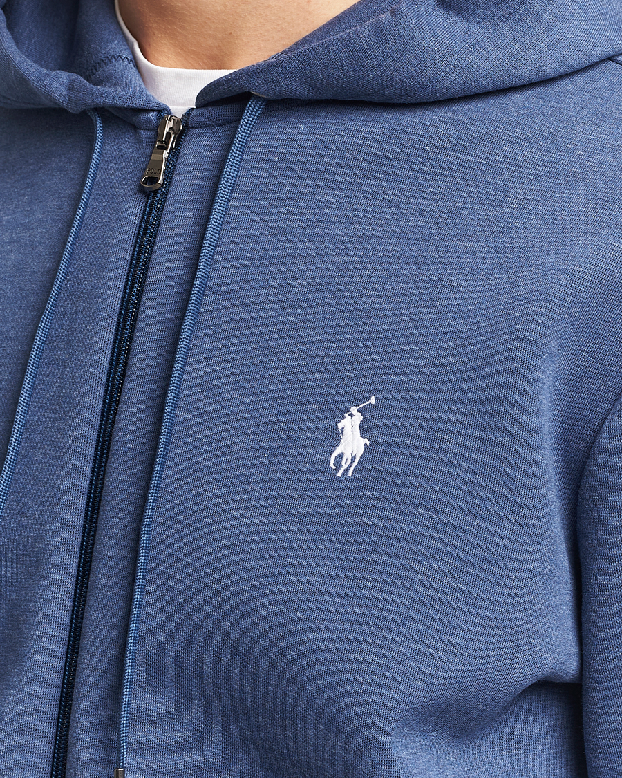 Herre | Trøjer | Polo Ralph Lauren | Double Knitted Full-Zip Hoodie Blue Heather