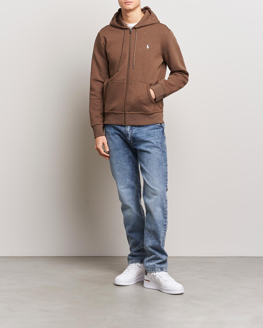 Herre | Trøjer | Polo Ralph Lauren | Double Knitted Full-Zip Hoodie Cedar Heather