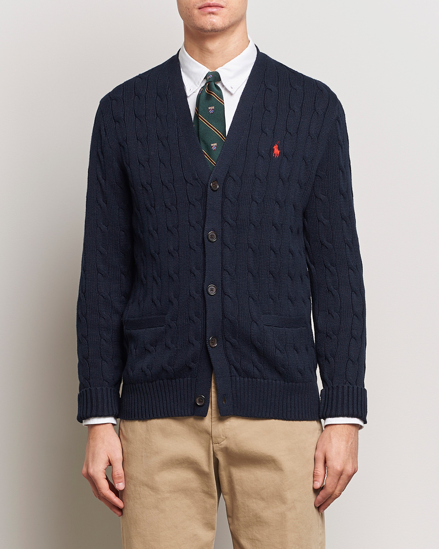 Herre | Trøjer | Polo Ralph Lauren | Cotton Cable Cardigan Hunter Navy